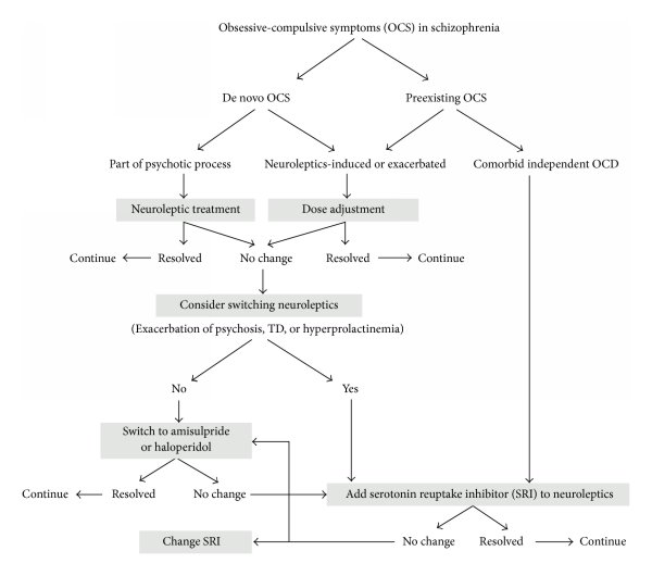 Algorithm of OCD/OCS management in schizophrenia. (Adapted from [7 ...