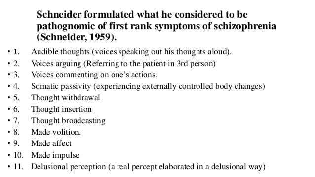 FIRST RANK SYMPTOMS OF SCHIZOPHRENIA MELLOR PDF