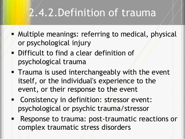 Lecture 1 introduction to complex trauma