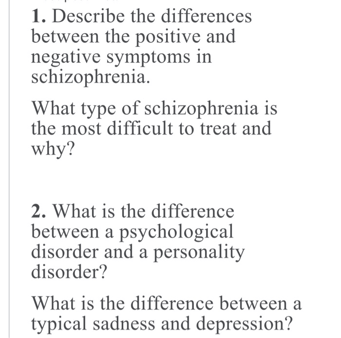 Schizophrenia Positive And Negative Symptoms