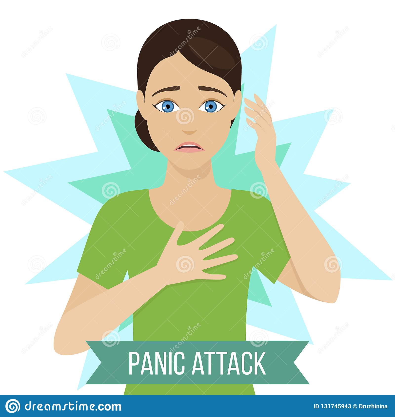 Symptoms of panic attack stock vector. Illustration of girl